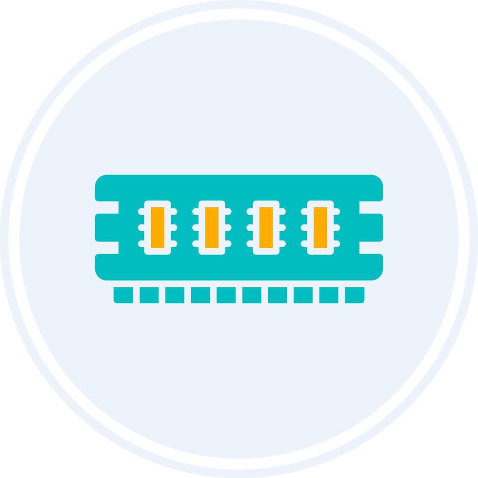 Ram Glyph Two Colour Circle Icon vector