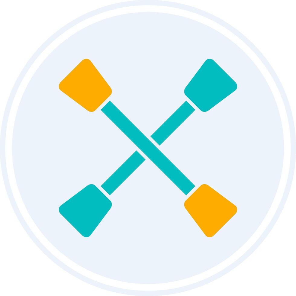 Paddles Glyph Two Colour Circle Icon vector