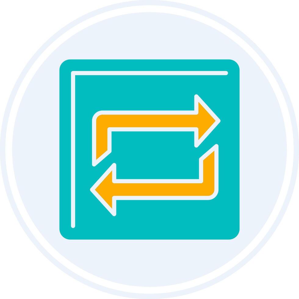 Repeat Glyph Two Colour Circle Icon vector