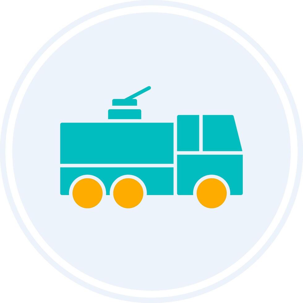 Fire Truck Glyph Two Colour Circle Icon vector