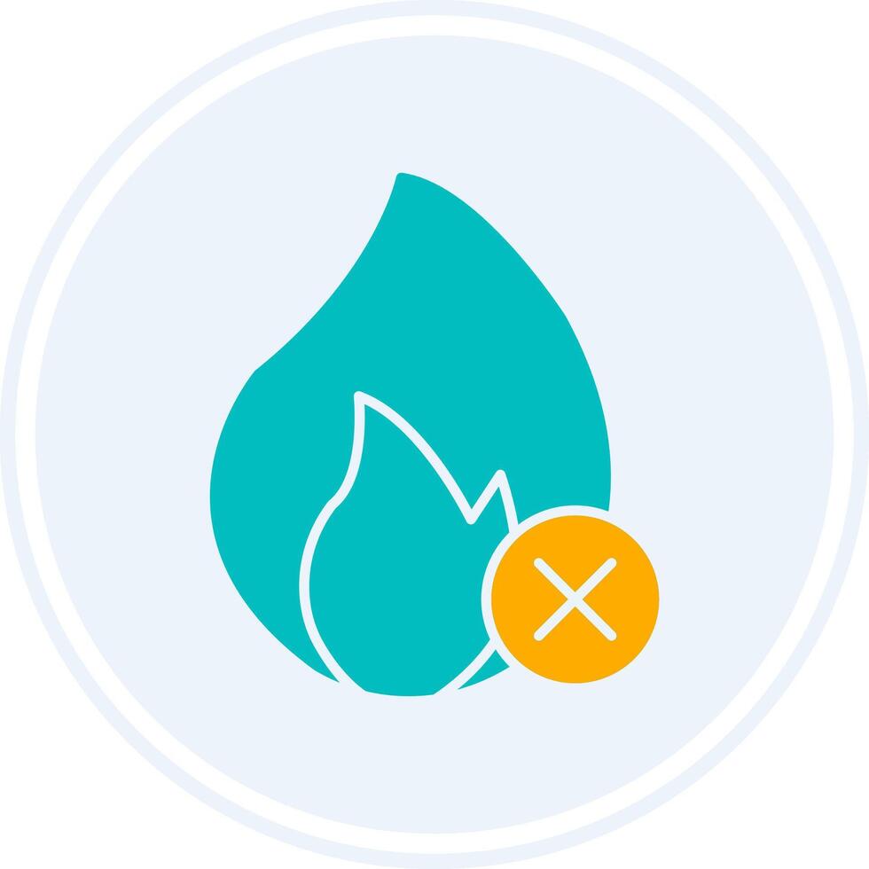 No Fire Glyph Two Colour Circle Icon vector