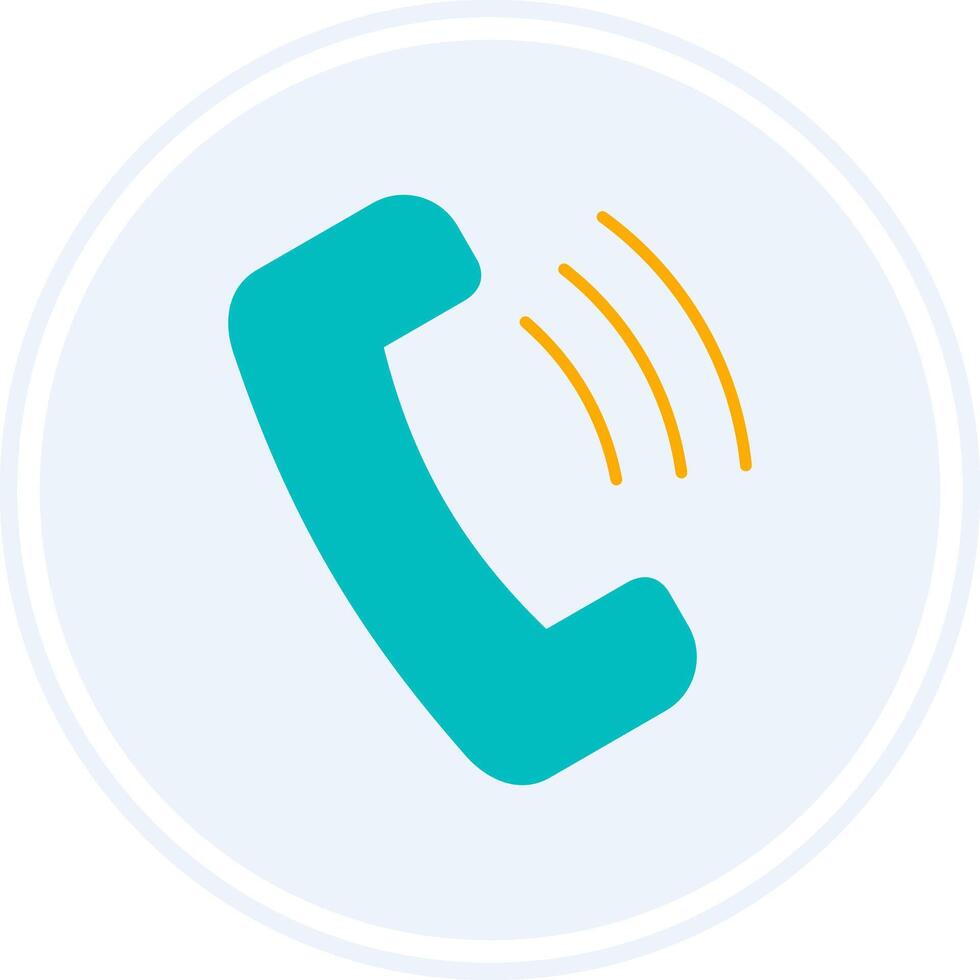 Phone Call Glyph Two Colour Circle Icon vector