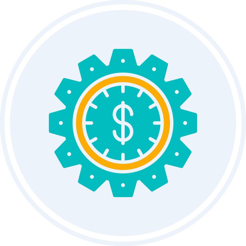 Time Is Money Glyph Two Colour Circle Icon vector