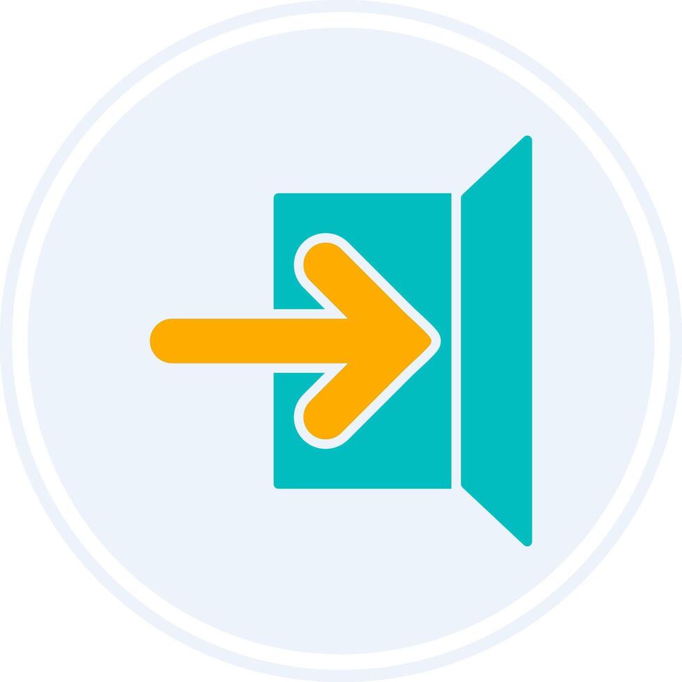 Sign In Glyph Two Colour Circle Icon vector