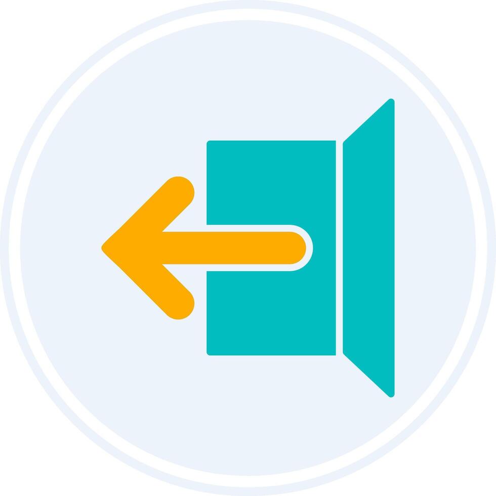 Logout Glyph Two Colour Circle Icon vector