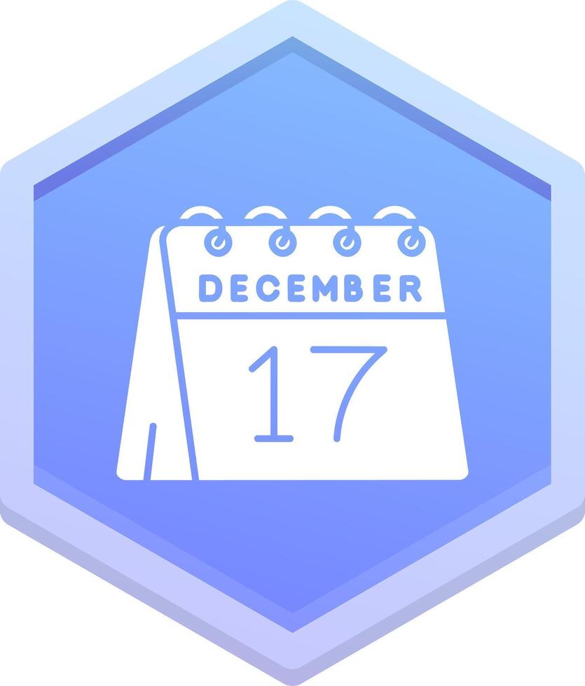17th of December Polygon Icon vector