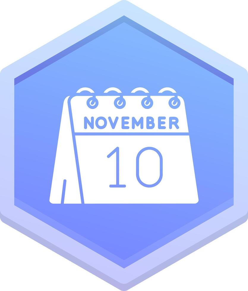 10 de noviembre polígono icono vector