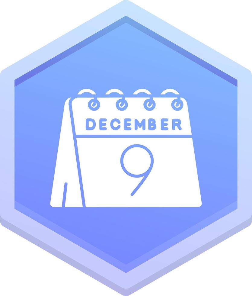Noveno de diciembre polígono icono vector