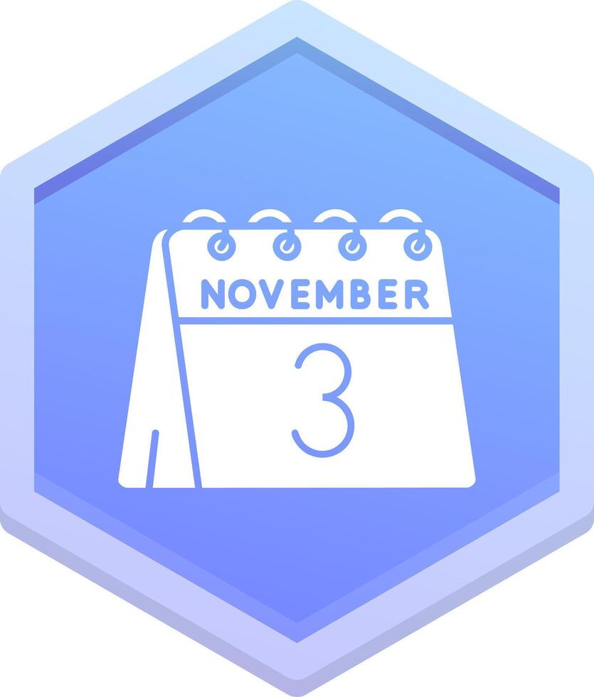 3ro de noviembre polígono icono vector