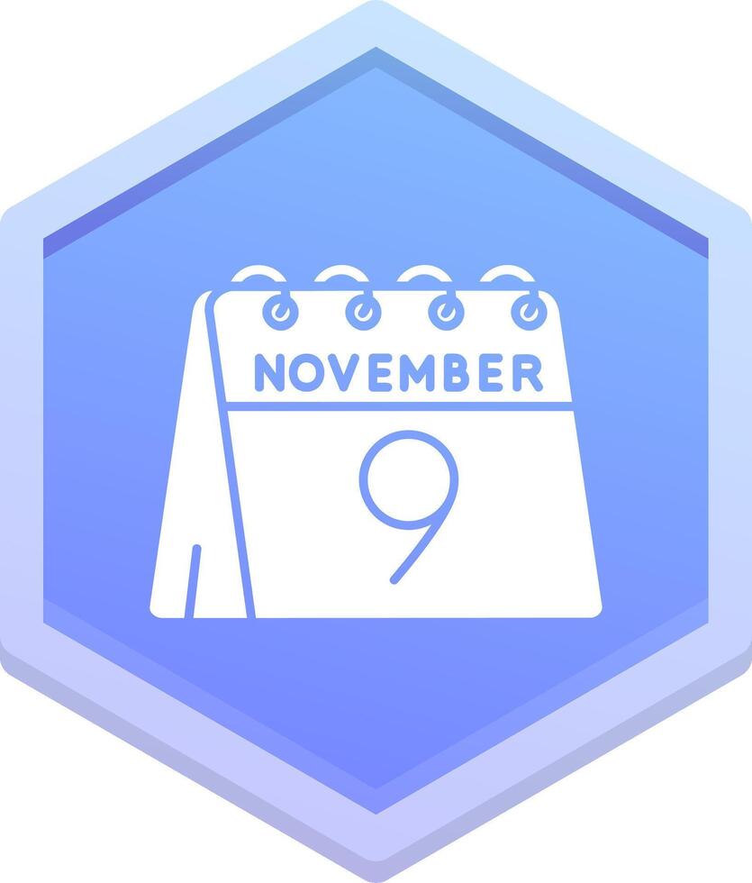 9th of November Polygon Icon vector