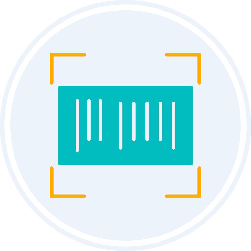 Barcode Glyph Two Colour Circle Icon vector