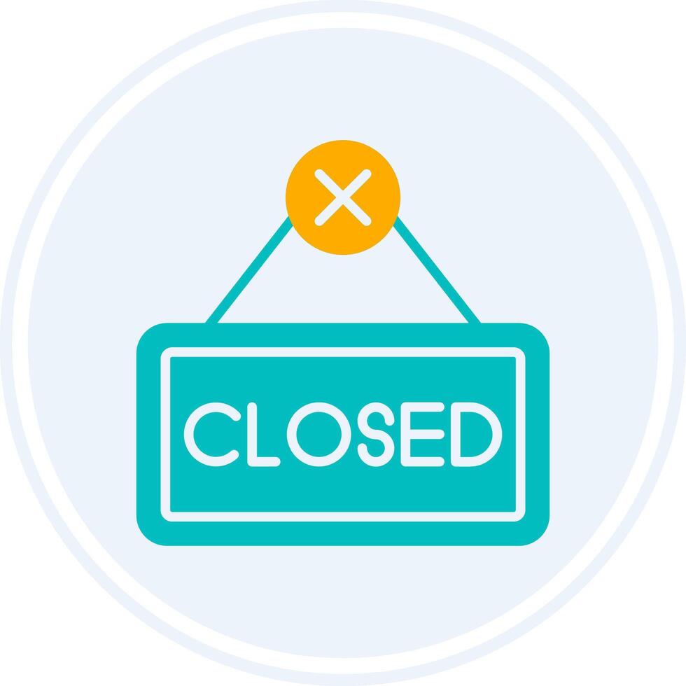 Close Glyph Two Colour Circle Icon vector