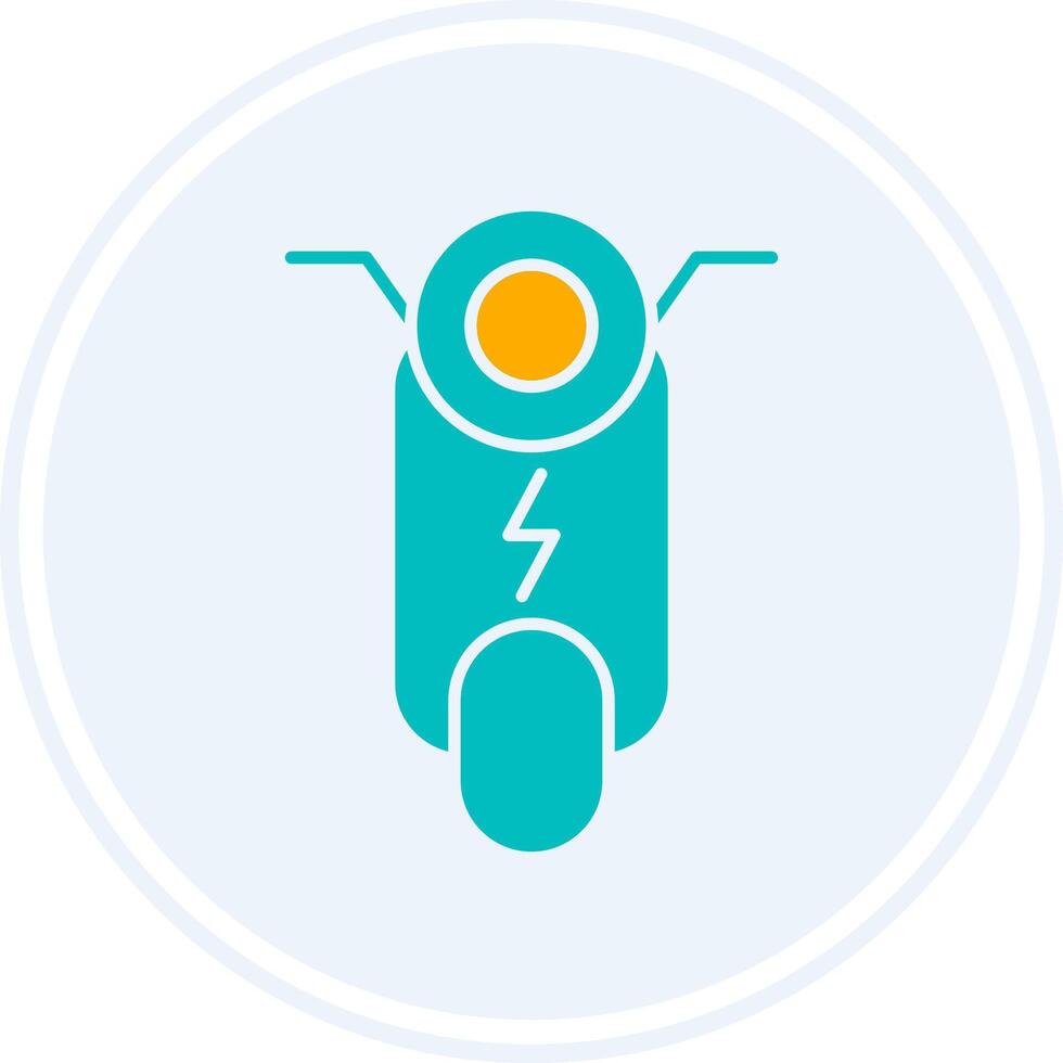 Scooter Glyph Two Colour Circle Icon vector