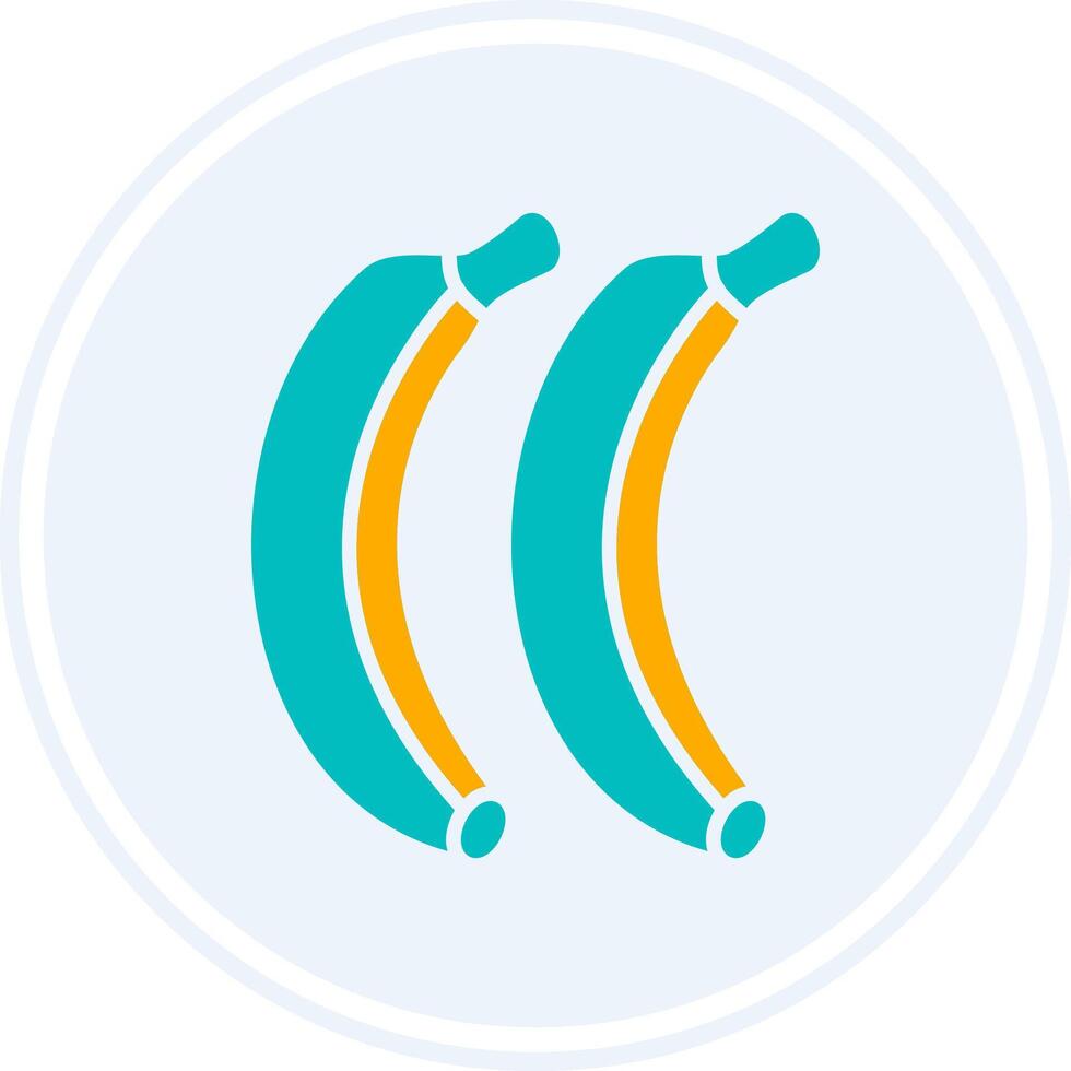 Bananas Glyph Two Colour Circle Icon vector