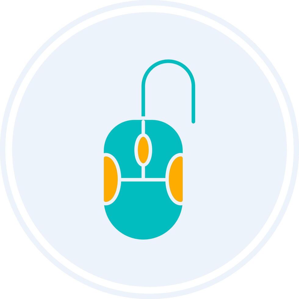 Mouse Glyph Two Colour Circle Icon vector