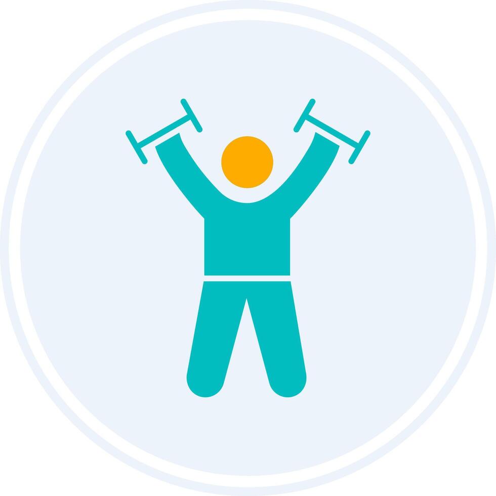 Exercise Glyph Two Colour Circle Icon vector