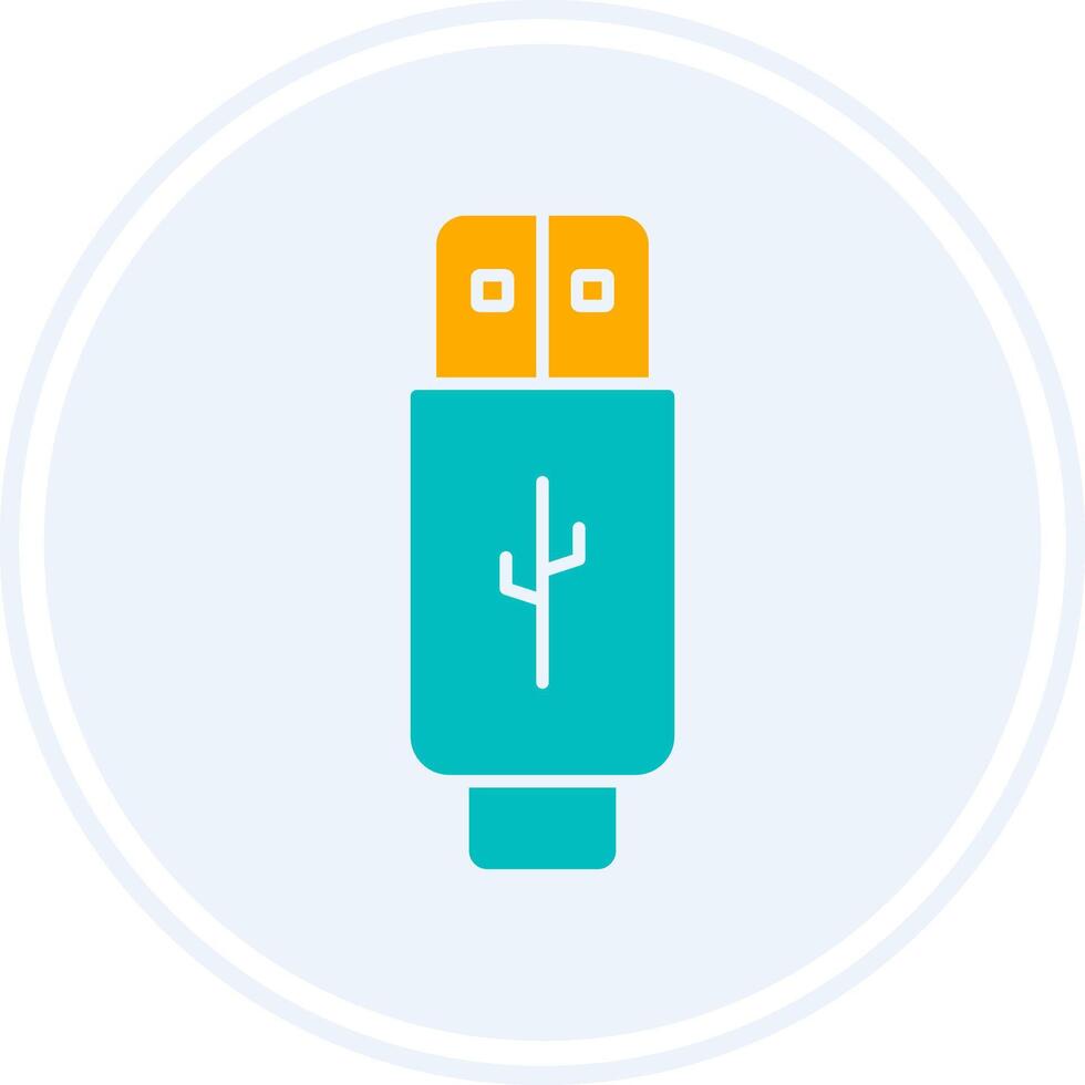 Usb Glyph Two Colour Circle Icon vector