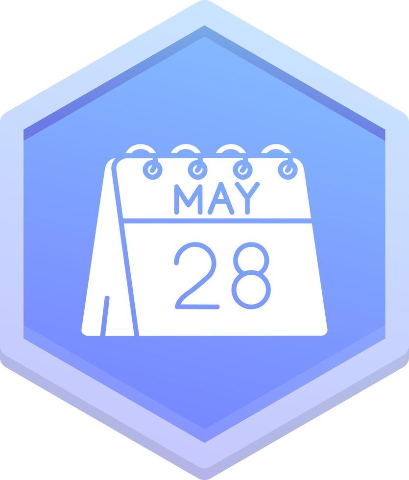 28th of May Polygon Icon vector