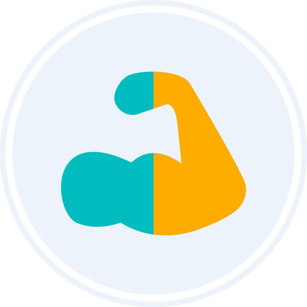 Strength Glyph Two Colour Circle Icon vector