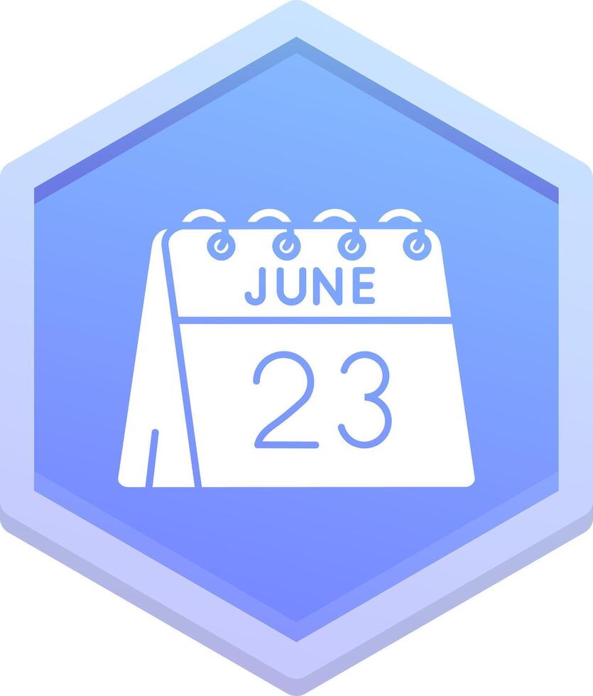 23rd of June Polygon Icon vector