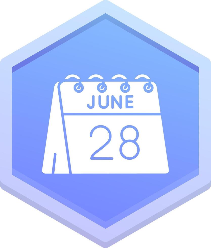 28th of June Polygon Icon vector