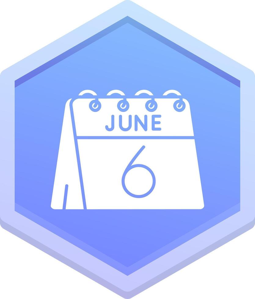 6th of June Polygon Icon vector