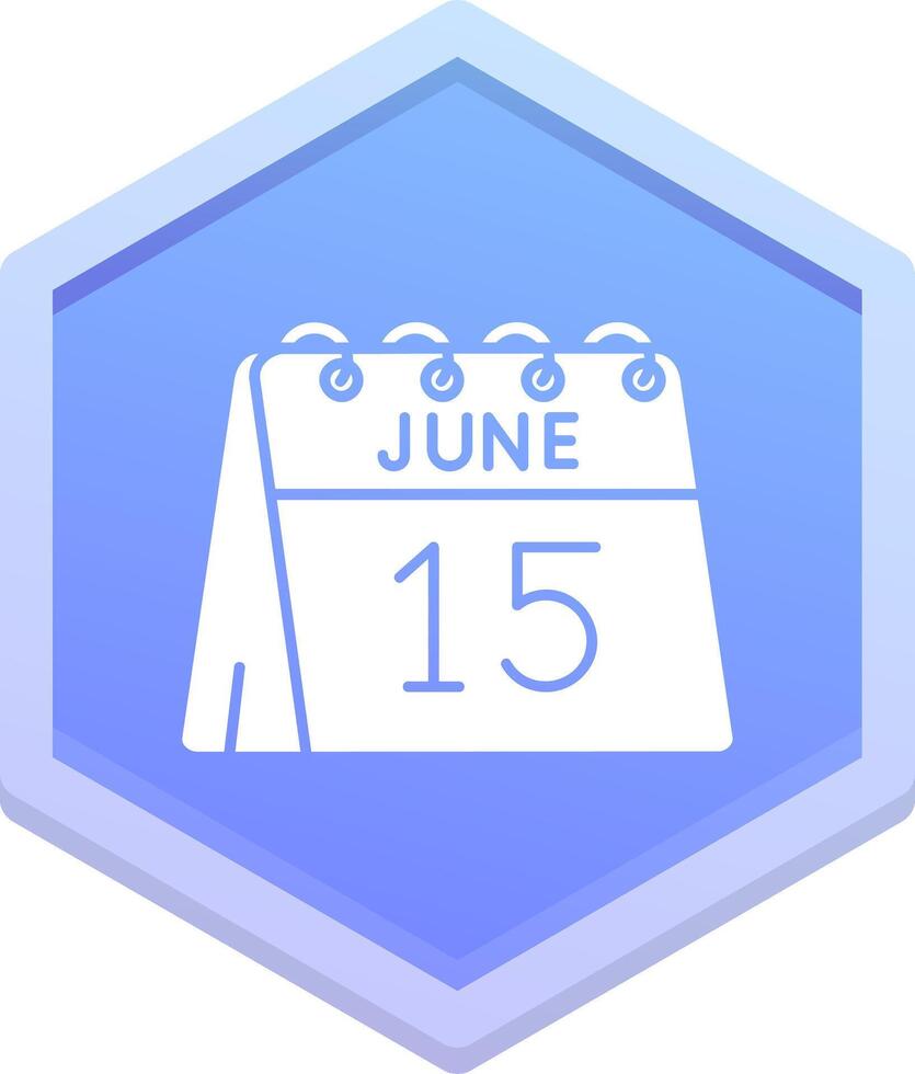 15th of June Polygon Icon vector