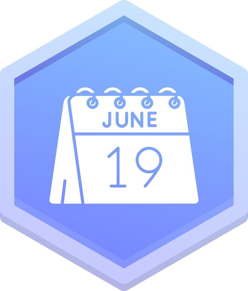 19th of June Polygon Icon vector