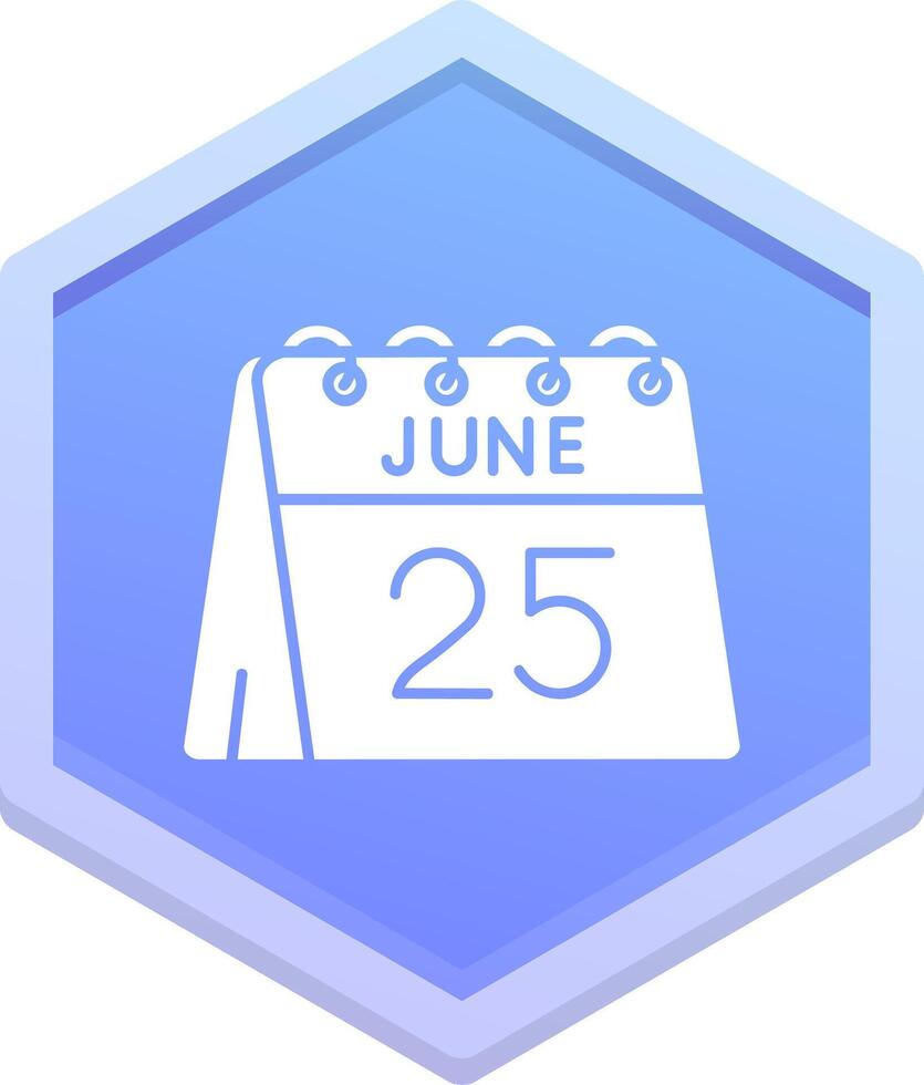 25th of June Polygon Icon vector