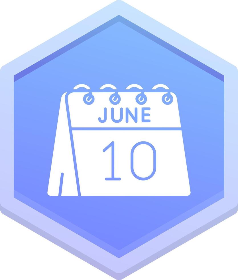 10th of June Polygon Icon vector