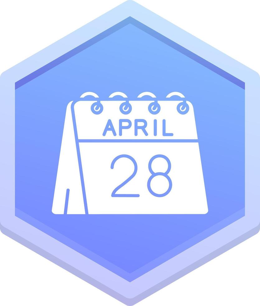 28th of April Polygon Icon vector