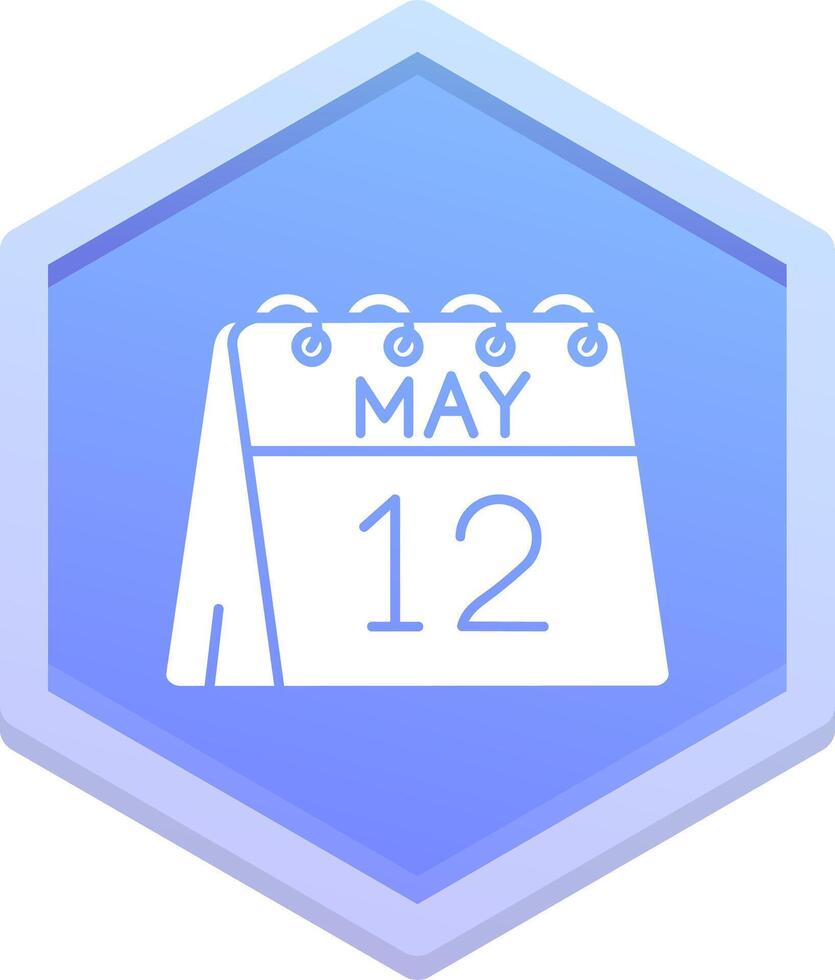 12th of May Polygon Icon vector