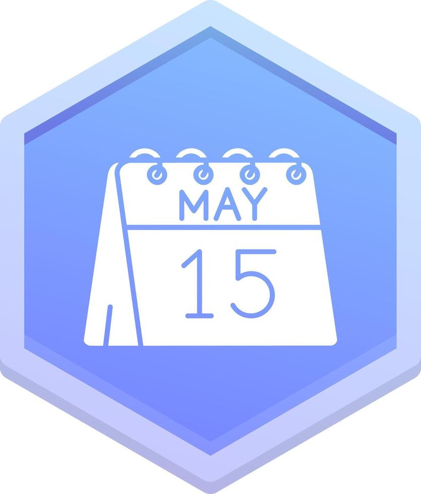 15th of May Polygon Icon vector