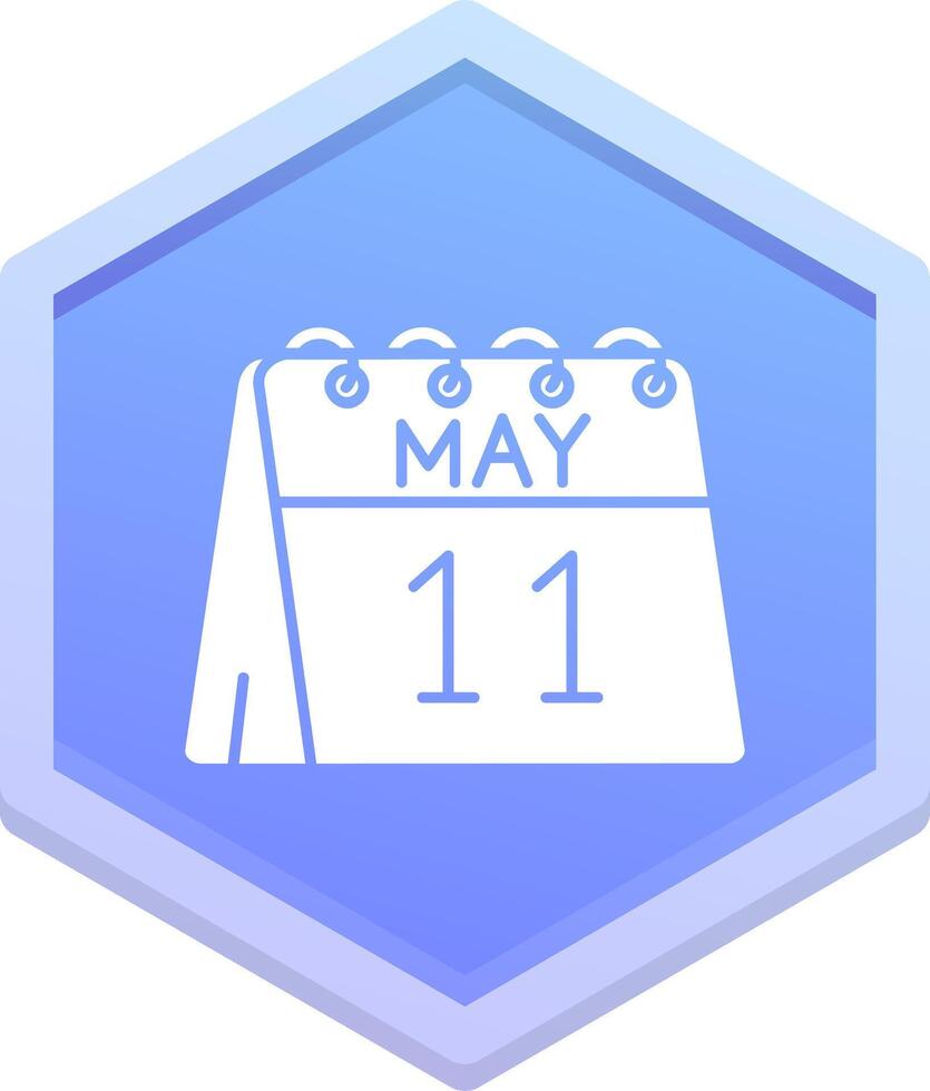 11 de mayo polígono icono vector