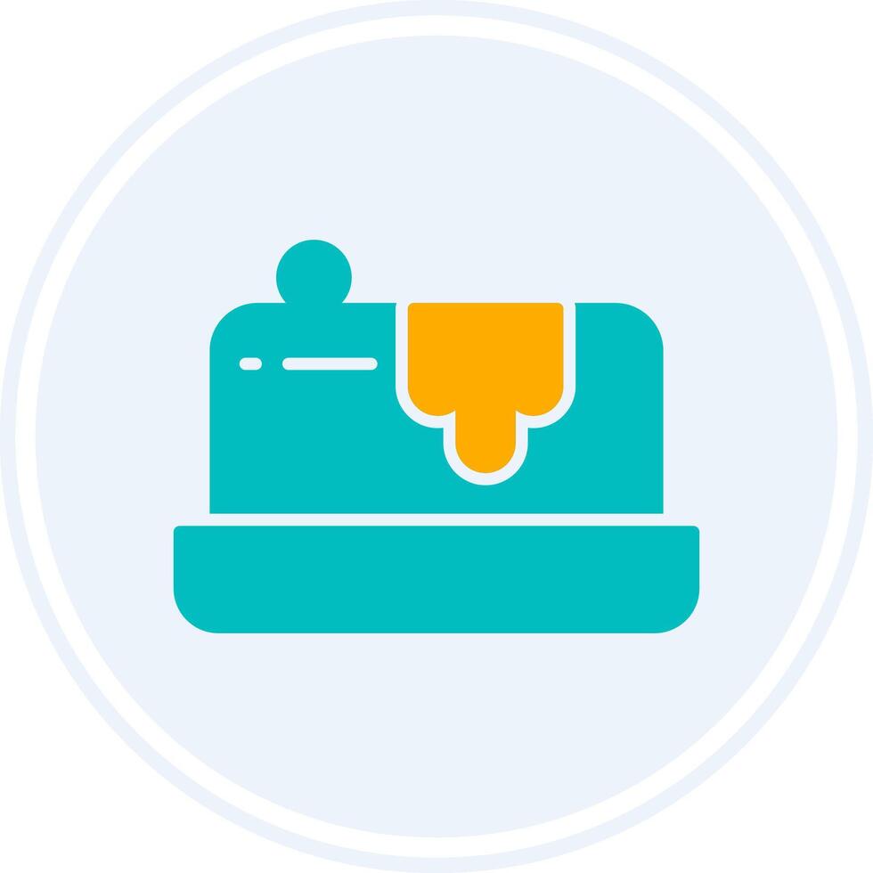 Butter Glyph Two Colour Circle Icon vector