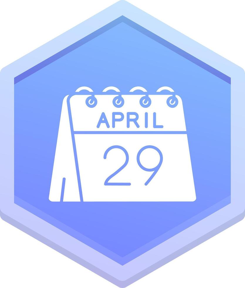 29th of April Polygon Icon vector