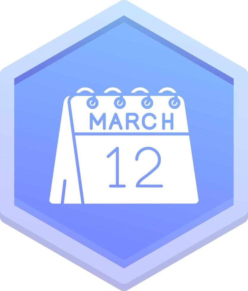 12th of March Polygon Icon vector