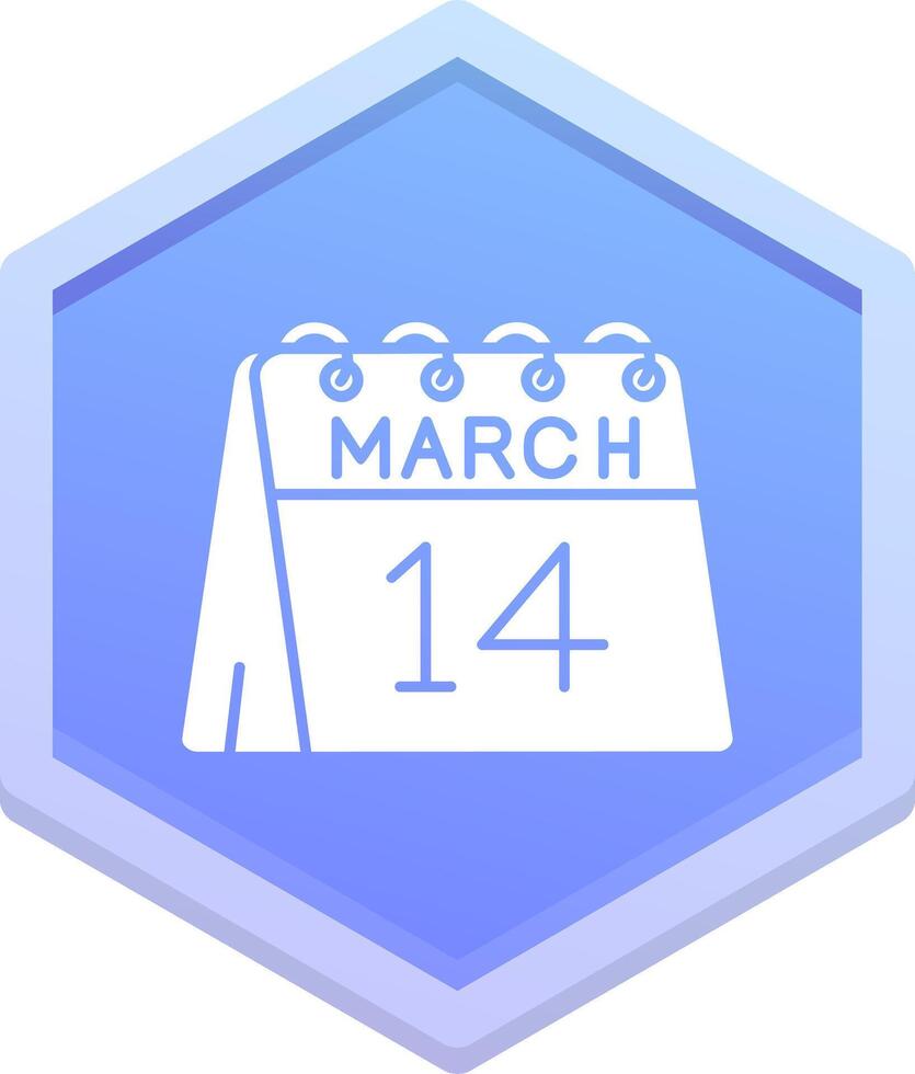 14th of March Polygon Icon vector