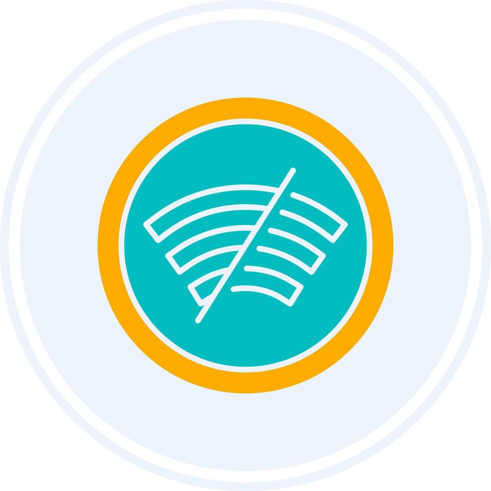 Disconnected Glyph Two Colour Circle Icon vector