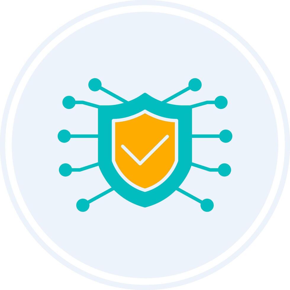 Online Security Glyph Two Colour Circle Icon vector