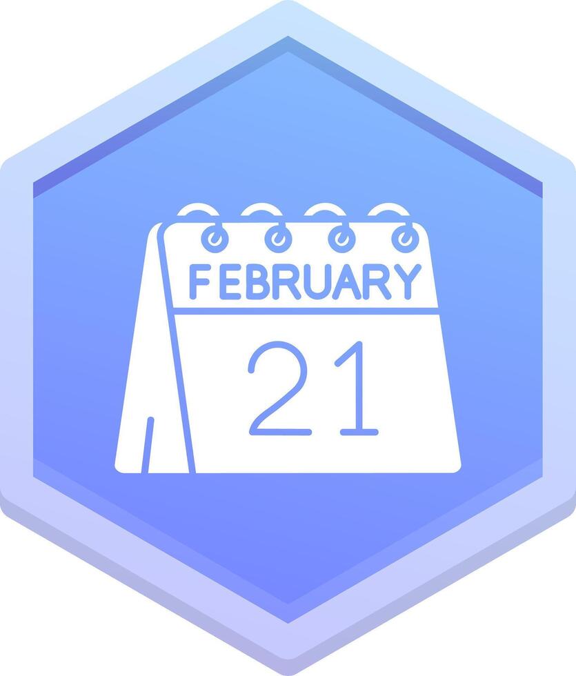 21st of February Polygon Icon vector