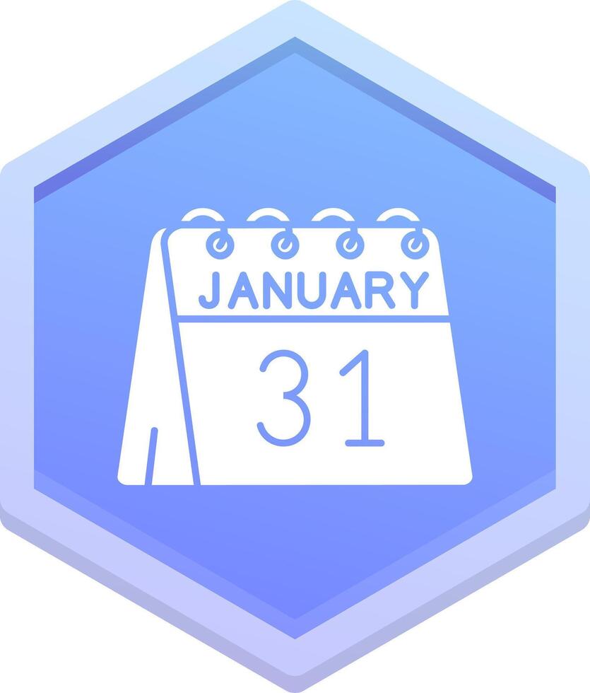 31st of January Polygon Icon vector