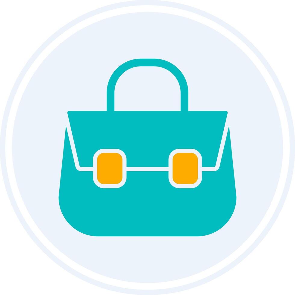 Shoulder Bag Glyph Two Colour Circle Icon vector