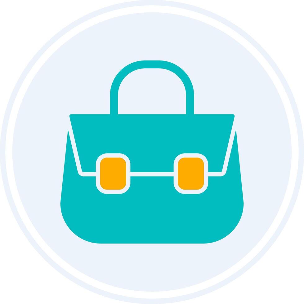 Shoulder Bag Glyph Two Colour Circle Icon vector