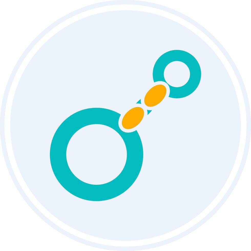 Key Chain Glyph Two Colour Circle Icon vector