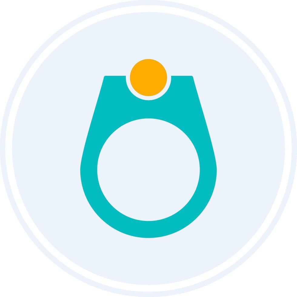 Mens Ring Glyph Two Colour Circle Icon vector