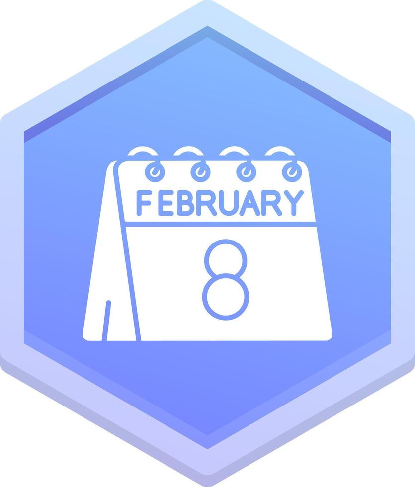 8th of February Polygon Icon vector