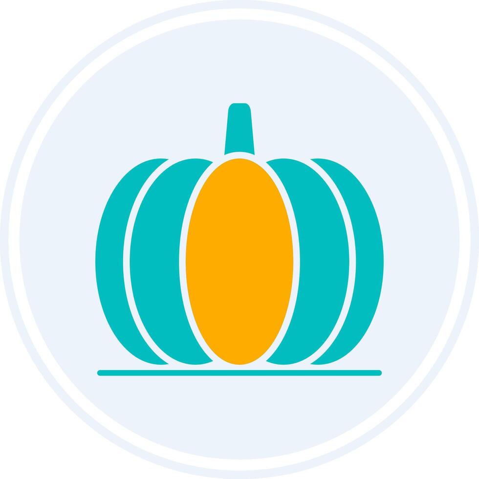 Pumpkin Glyph Two Colour Circle Icon vector