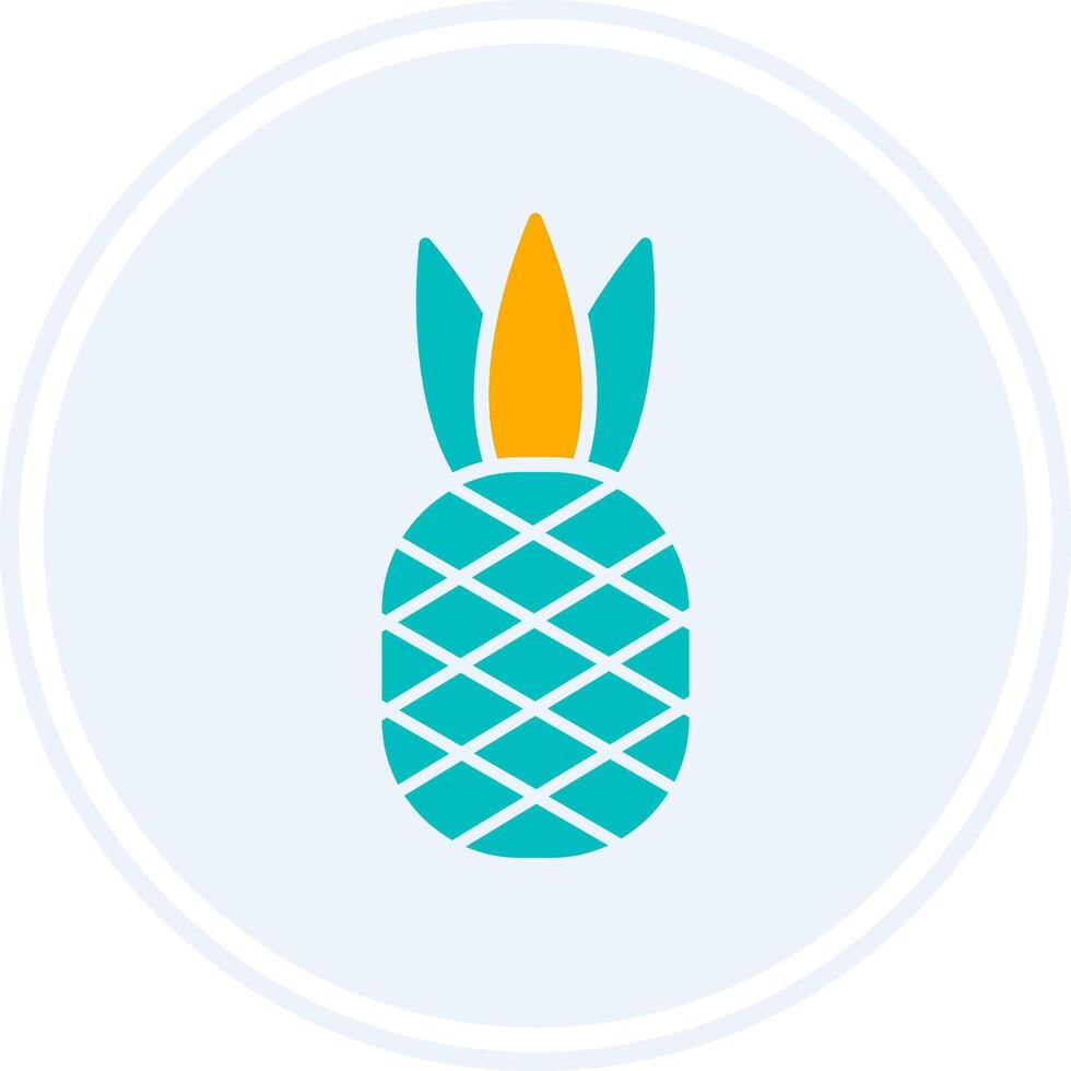 Pineapple Glyph Two Colour Circle Icon vector