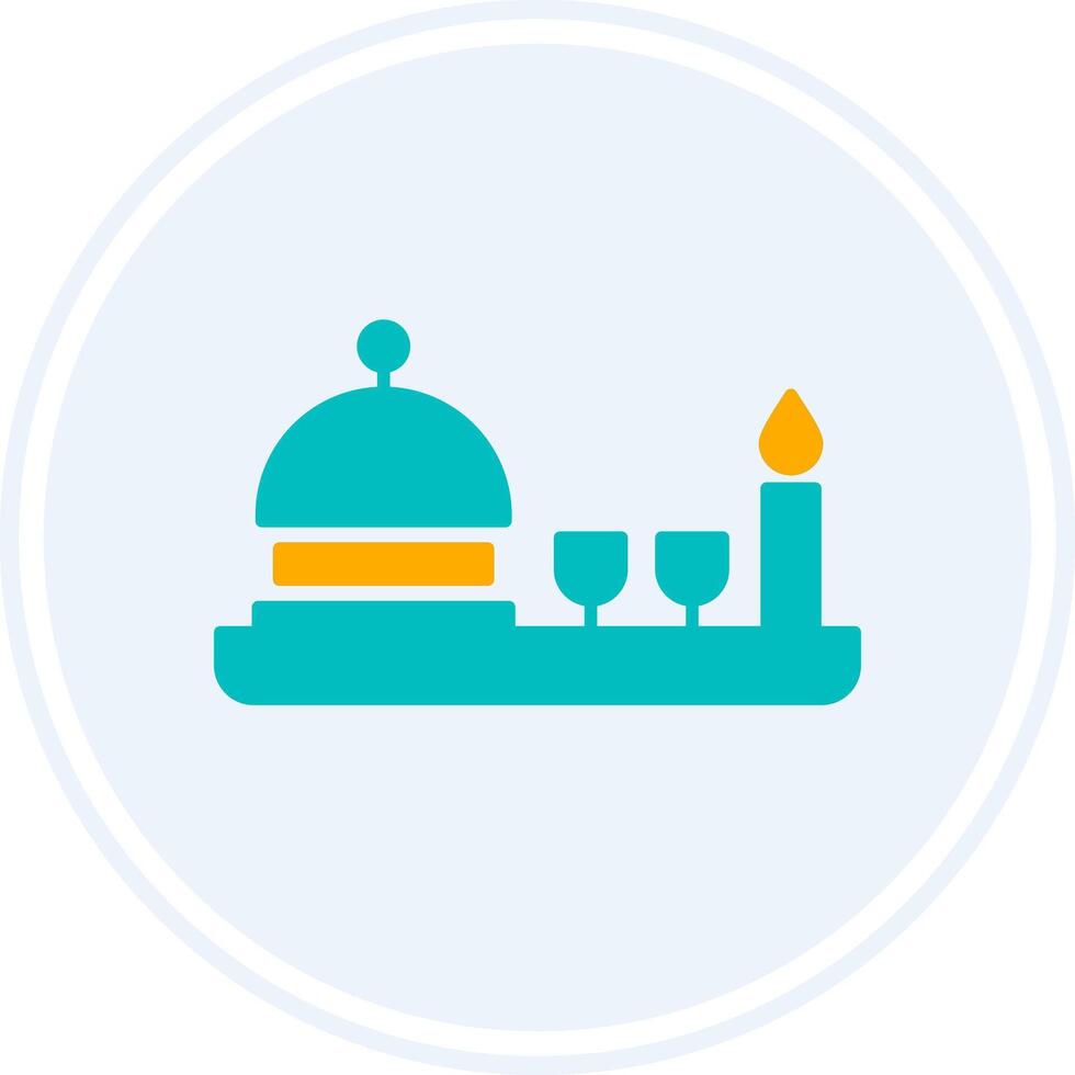 Dinner Glyph Two Colour Circle Icon vector